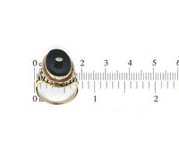 14k Yellow Gold Filigree Genuine Natural Black Onyx Ring (#J5446)