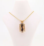 14k Gold Pendant with 11ct Champagne Genuine Natural Smoky Quartz (#J3978)