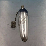 La Pierre Sterling Silver Perfume Bottle with Chain Has Dents 3 1/4" (#6643)