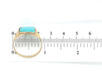 10k Gold Large 9.91ct Genuine Natural Turquoise and Diamond Men's Ring (#J6134)