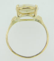 10k Yellow Gold 1.95ct Oval Genuine Natural Gold Vein Quartz Ring (#J4219)