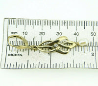 8k Yellow Gold Art Nouveau Style Drop Diamond Earrings (#J4474)