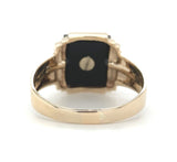 10k Yellow Gold Genuine Natural Onyx Men's Ring Initial "F" Size 11 (#J6130)