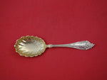 Altair by Watson Sterling Silver Preserve Spoon Gold Washed with Flowers 7 1/2"