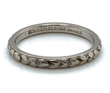 Platinum Art Carved Floral and Leaf Wedding Band Jewelry Size 5.5 (#J5869)