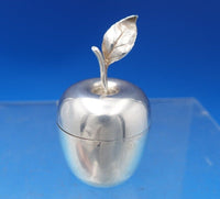 Tiffany and Co Sterling Silver Box 3-D Apple w/ Leaf GW Interior #25008 (#7384)
