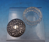 Dominick and Haff Sterling Silver and Glass Dresser Jar Repousse Flowers #6873-2