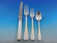 Perlinato by Fina Italy Sterling Silver Flatware Set Service 30 pieces Perles Dn