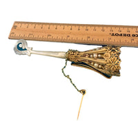 Gilt Bronze Tussie Mussie Posey Posy Holder with Carved Mother of Pearl (#J1316)