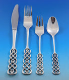 Ringebu by David Andersen Norwegian 830S Silver Flatware Set 88 pcs Pierced Rare