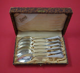 Lutz & Weiss German Sterling Silver Teaspoon Set of 6 in Fitted Box 5 3/4"