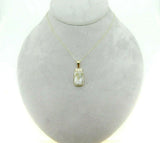 14k Gold 6.5ct Genuine Natural Gold Vein Quartz and Diamond Pendant (#J5090)