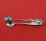 B.H. Joseph and Co English Victorian Sterling Silver Sugar Tong Chased w/ Leaves