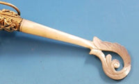 Gilt Bronze Tussie Mussie Posey Posy Holder with Carved Mother of Pearl (#J1316)