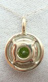 14K Gold 4.41ct Brilliant Cut Genuine Natural Peridot Pendant w/ Diamond #J2856