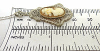 10k Gold Filigree Genuine Natural Cameo Pendant with 14k Gold Chain (#J3547)