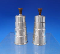 International Sterling Silver Salt Pepper Shaker Set 2pc Pyramid #591 (#7142)