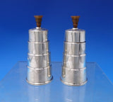 International Sterling Silver Salt Pepper Shaker Set 2pc Pyramid #591 (#7142)