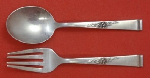 Classic Rose by Reed & Barton Sterling Silver Baby Set 2pc 4 3/8"