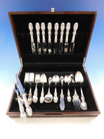 Lucerne by Wallace Sterling Silver Flatware Set Service 47 Pieces R Monogram