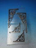 Poppy by Gorham Sterling Silver Desk Blotter Corners 4pc Set c1910 #1949 (#6348)
