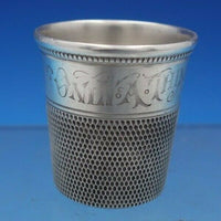 Sterling Silver Jigger / Shot Glass Engraved Only A Thimble Full (#6592)