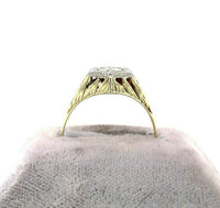 14k Yellow Gold Art Deco .66ct Genuine Natural Diamond Men's Ring (#J5519)