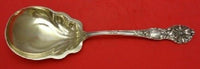 Wild Rose By Watson Sterling Silver Berry Spoon Goldwashed 9" Serving