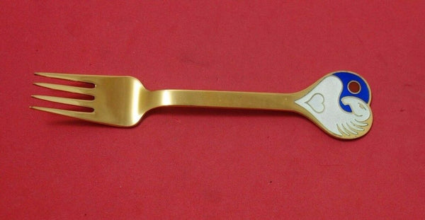 Christmas Theme by Michelsen Sterling Silver Regular Fork 1978 Vermeil w/Swan