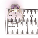 Art Deco 14k Gold Filigree Genuine Natural Amethyst and Diamond Ring (#J4845)