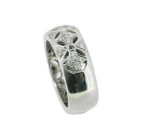 Wide 14k White Gold Genuine Natural Diamond Pierced Band 1/2cts (#J3738)