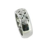 Wide 14k White Gold Genuine Natural Diamond Pierced Band 1/2cts (#J3738)