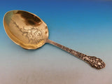 Medici Old By Gorham Sterling Silver Berry Spoon Goldwashed Brite-Cut 8 1/2"