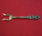 Douvaine by Unger Sterling Silver Nouveau Escargot Fork gold wash 3 5/8"