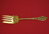Trianon Pierced by Dominick and Haff Sterling Silver Cold Meat Fork Vermeil Pcd