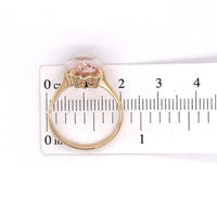 5.21ct Yellow Gold Oval Genuine Natural Morganite Solitaire Ring (#J5791)