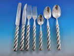 Rope French Silverplate Flatware Silverware Service for 12 Set 84 pieces