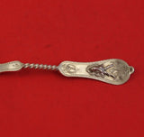 Saxon Stag by Duhme Coin Silver Dessert Spoon Fancy BC Pointed Round Tip End 7"
