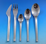 Modern Stainless Steel Flatware Set Service (unknown maker) 44 pieces Sleek