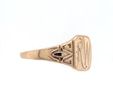Small Antique 10k Yellow Gold Signet Ring with Engraved "RW" Monogram (#J6086)