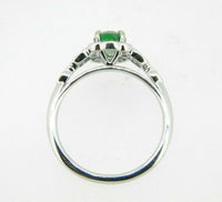 14k White Gold 1.05ct Tsavorite Genuine Natural Garnet and Diamond Ring (#J5127)