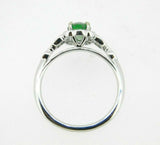14k White Gold 1.05ct Tsavorite Genuine Natural Garnet and Diamond Ring (#J5127)