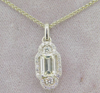 Platinum 1.22 Carat Genuine Natural Diamond Halo Pendant (#J4088)