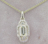 Platinum 1.22 Carat Genuine Natural Diamond Halo Pendant (#J4088)