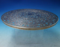 Glass Trivet Plate with Sterling Silver Overlay 10" (#5496)