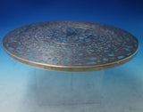 Glass Trivet Plate with Sterling Silver Overlay 10" (#5496)