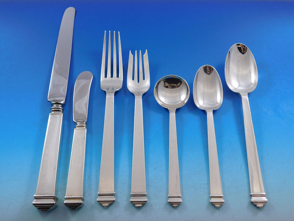 Hampton by Tiffany Sterling Silver Flatware Set for 12 Service 87 pcs Dinner