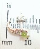 14K Gold Round Genuine Natural Peridot Earrings with Diamonds (#J2397)