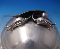 Peapod by Carl Poul Petersen Sterling Silver Butter Dish Round Glass Liner #7299