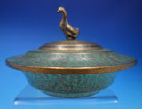 Carl Sorensen Bronze Covered Caviar Bowl with 3-D Duck Finial (#4723)